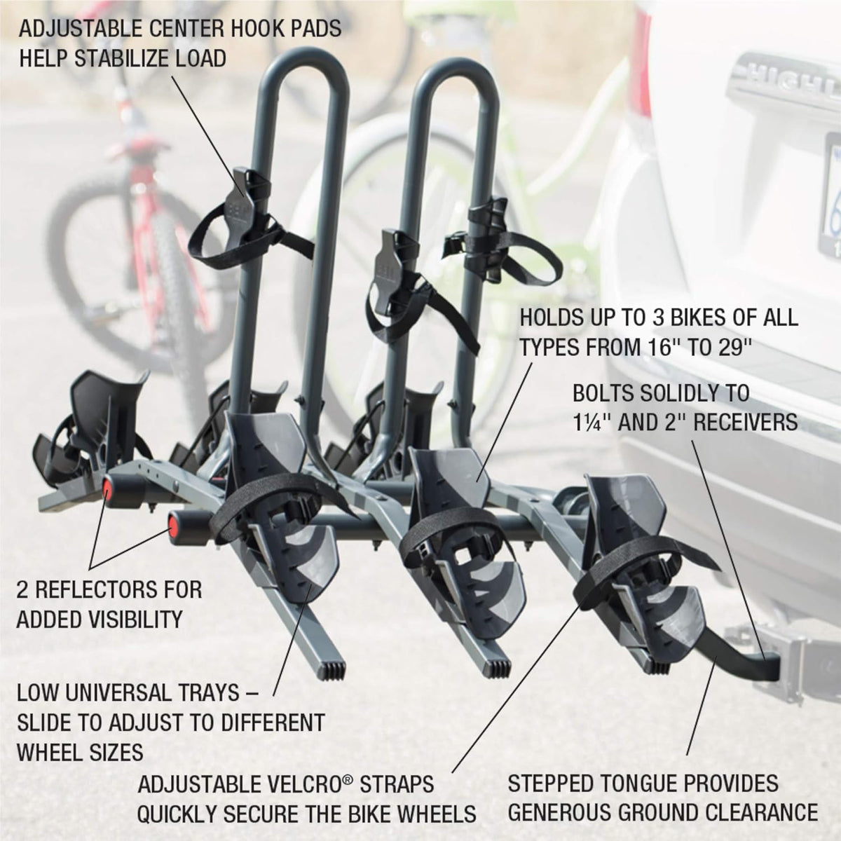 BELL Right Up 350 3-Bicycle Platform Hitch Rack