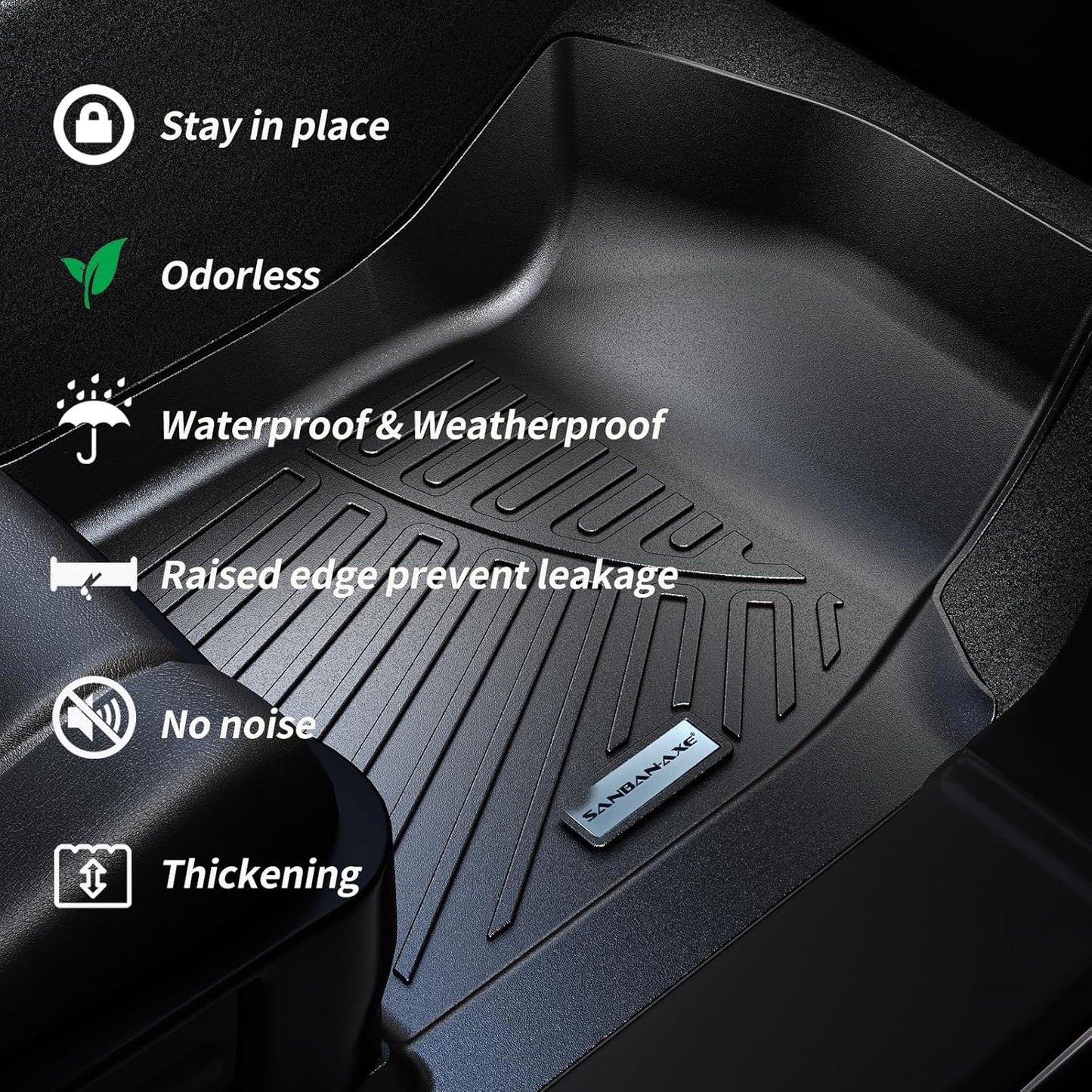 Floor Mats & Trunk Mat for Chevrolet Tahoe 2015-2020 Bucket Seat (8 Seats Version) &GMC Yukon(Not Fit XL,TPE All Weather Protection Car Floor Liners for Chevy Tahoe