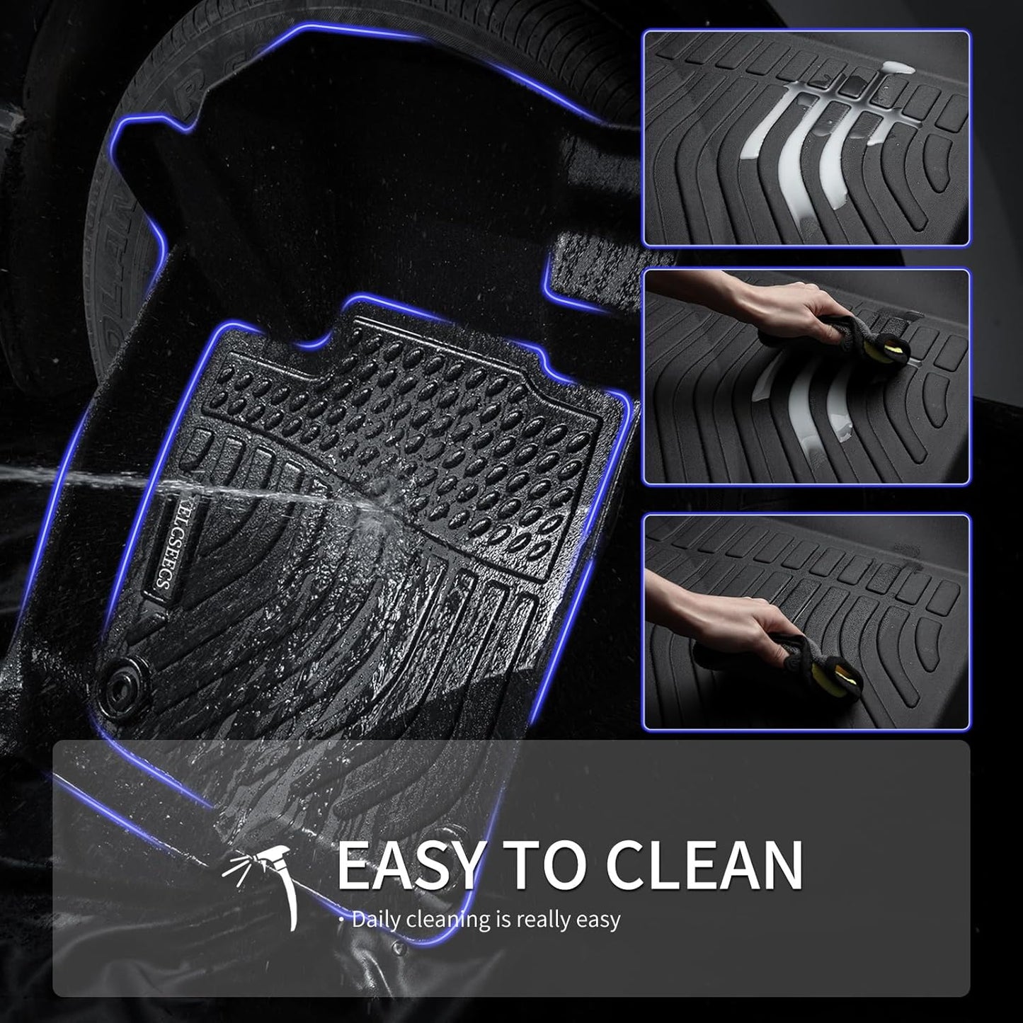 KELCSEECS® Floor Mats & Cargo Liner Custom for 2010-2017 Volvo XC60 All Weather Protection TPE Floor Liners Front& Rear Row Full Set Volvo XC60 Accessories Black