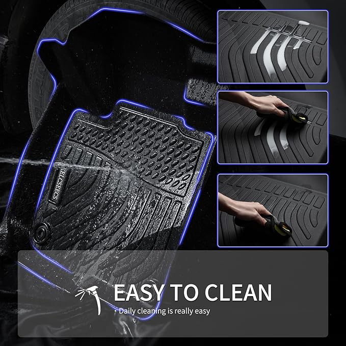 KELCSEECS Floor Mat Custom for 2024 2023 2022 Hyundai Ioniq 5 Unmovable Center Console (Fixed Center Console) All Season Guard for Car Mats TPE Floor Liners Ioniq 5 Accessories Front & Rear Row