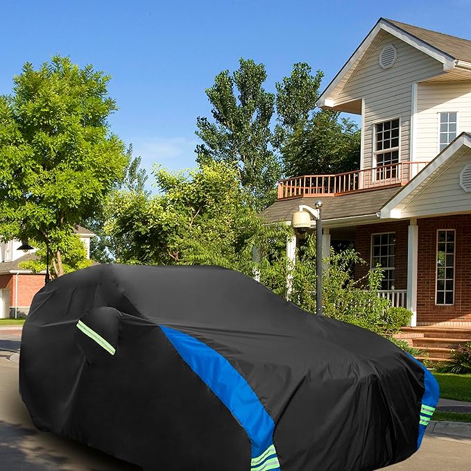 Avecrew Car Cover Custom Fit for Toyota RAV4, Waterproof All Weather Full Exterior Cover Rain Snow UV Protection Cover with Side Door Zipper Design