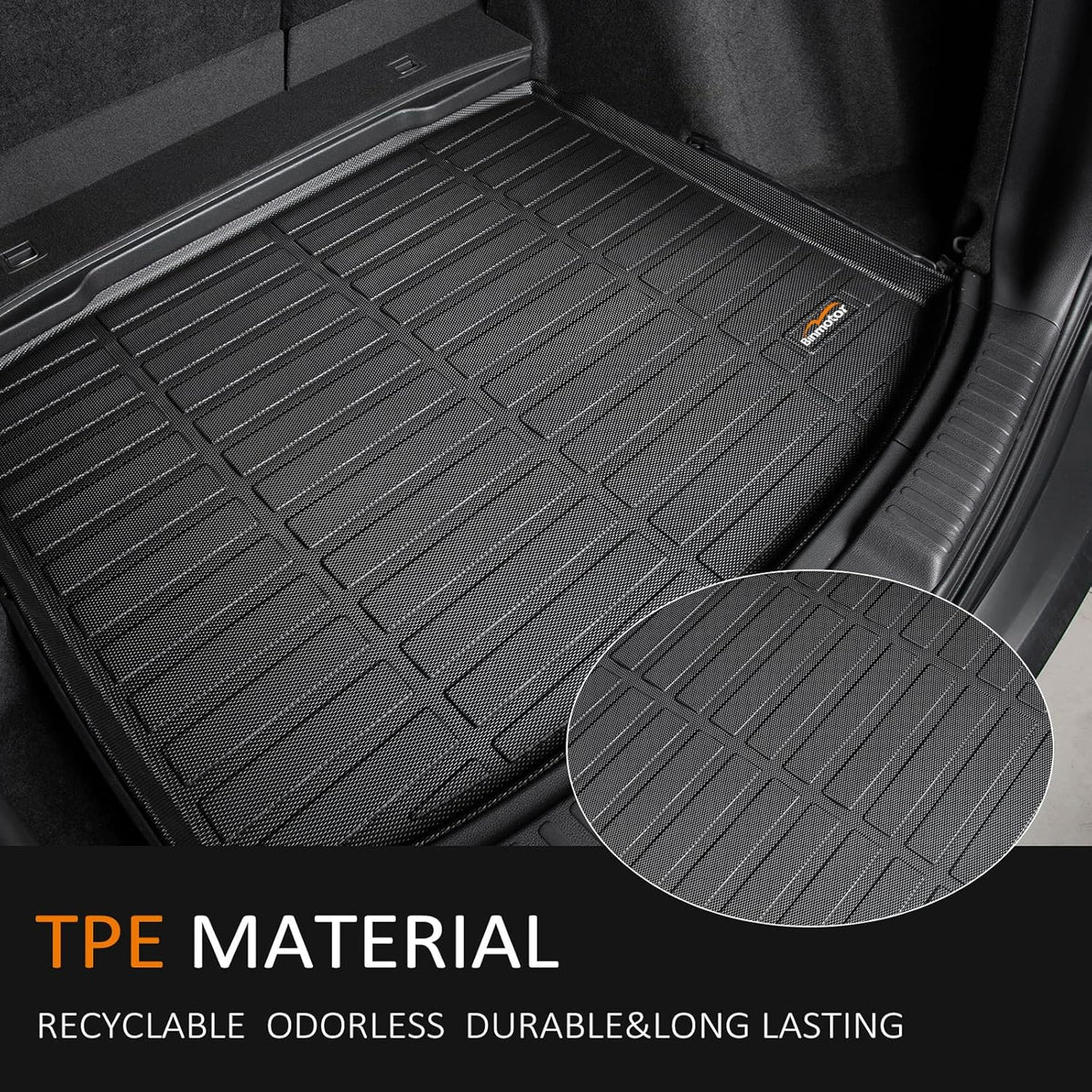 Binmotor-All Weather Floor Mats Cargo Liner Set for Honda HR-V(Include Hybrid) 2023-2026/Acura ADX 2025-2026, Heavy Duty Car Floor Liners HR-V TPE Waterproof Full Set, for HRV Accessories