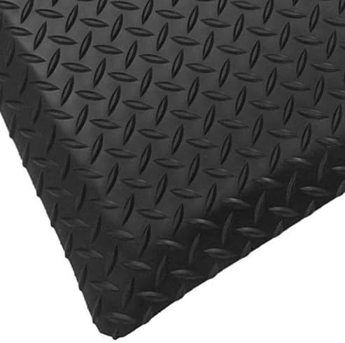 Rhino Mats, American Classic Diamond Anti-Fatigue Mats, Industrial Ergonomic Comfort Standing Mat for Work, Home, Garage, Office, Kitchen or Anywhere (Black 1" Thick, 3 FT. x 8 FT.)