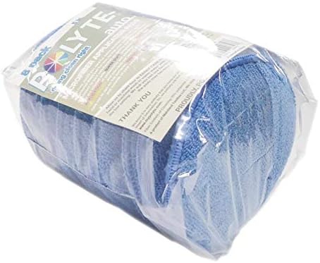 Polyte Microfiber Detailing Wax Applicator Pad, 8 Pack (Blue, 5 in)