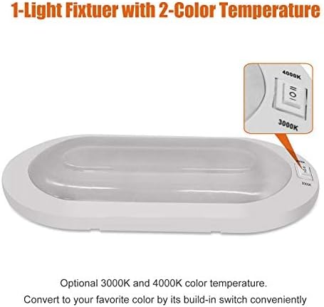 Facon Dual-Tone 12Volts Bright RV LED Interior Light with Switch, 3000K/4000K Smart Lighting Upgrade for RVs, Campers, Boats, cETL Certified
