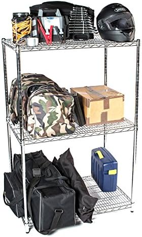 Omega 14" Deep x 24" Wide x 96" High 3 Tier Chrome Starter Shelving Unit