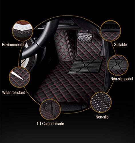 Custom Car Floor Mat Compatible with BMW Mercedes-Benz Toyota Cadillac Lexus Honda Infiniti Nissan Hyundai Kia Audi All Models Cars Sedans SUVs Automotive Mats (Sapphire Blue Stripe)