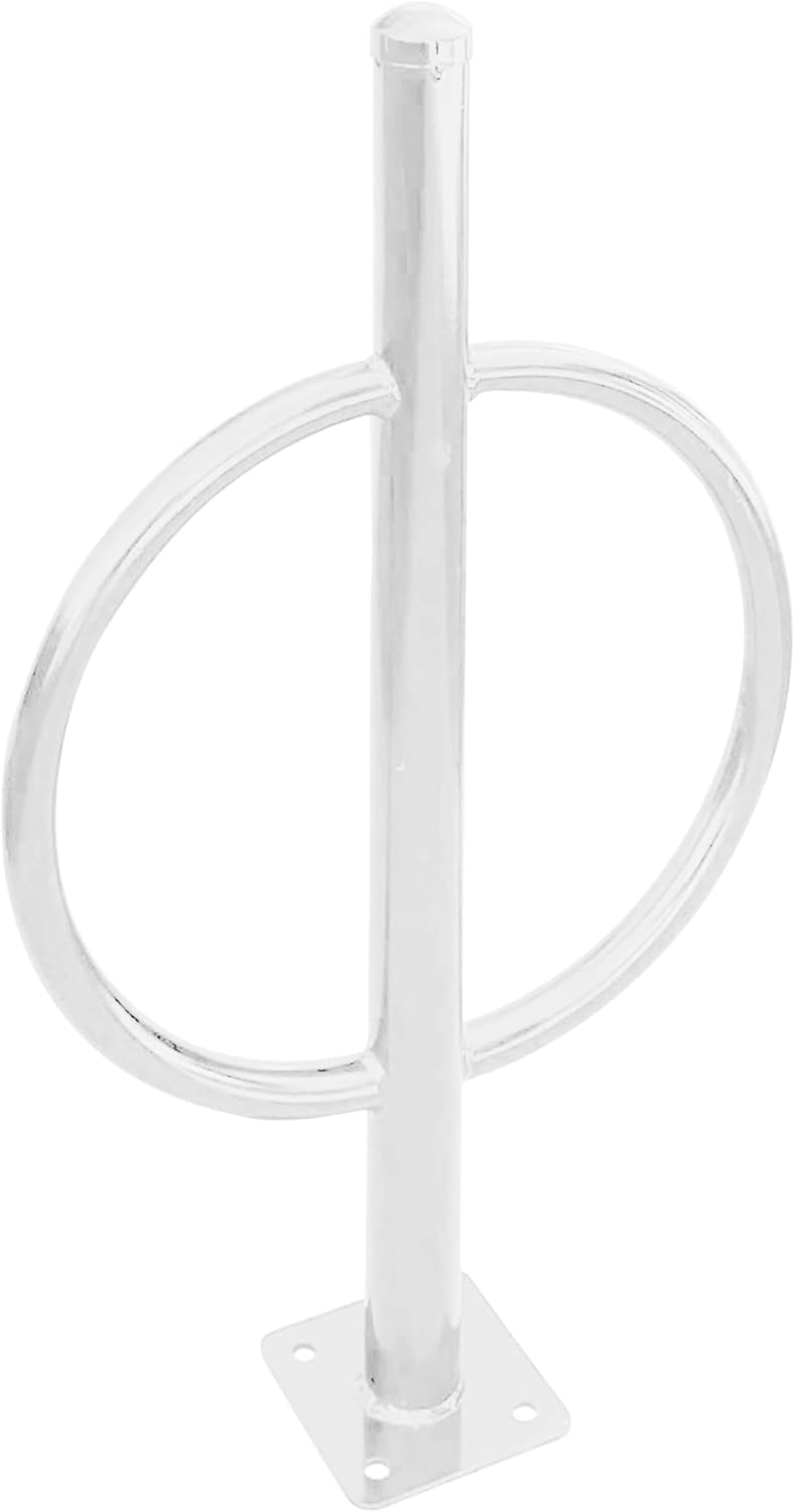 Sandbaggy Post and Ring Bike Rack - Commercial Bike Racks - Galvanized Steel - Anti-Theft Design - In Ground, Apartments, Sidewalks, Industrial (White, 2)