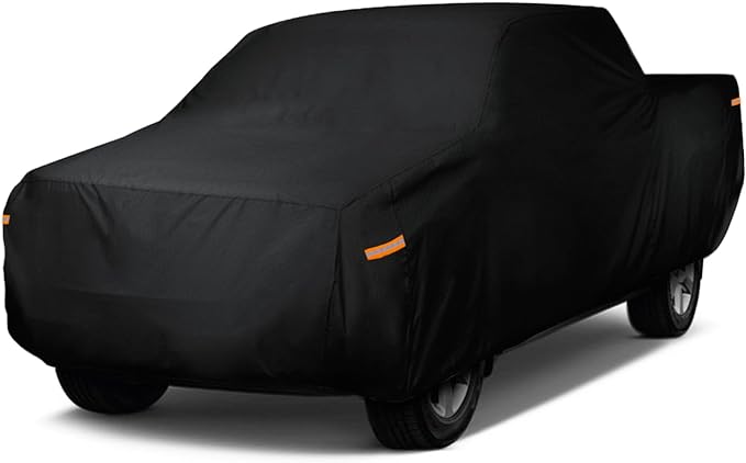 EzyShade 10-Layer Truck Cover Waterproof All Weather. See Vehicle Size-Chart for Accurate Fit. Outdoor Pickup Truck Covers - F250 F150 Tundra Titan. Sun Snow Rain. Black, Size T5 (See SizeChart)