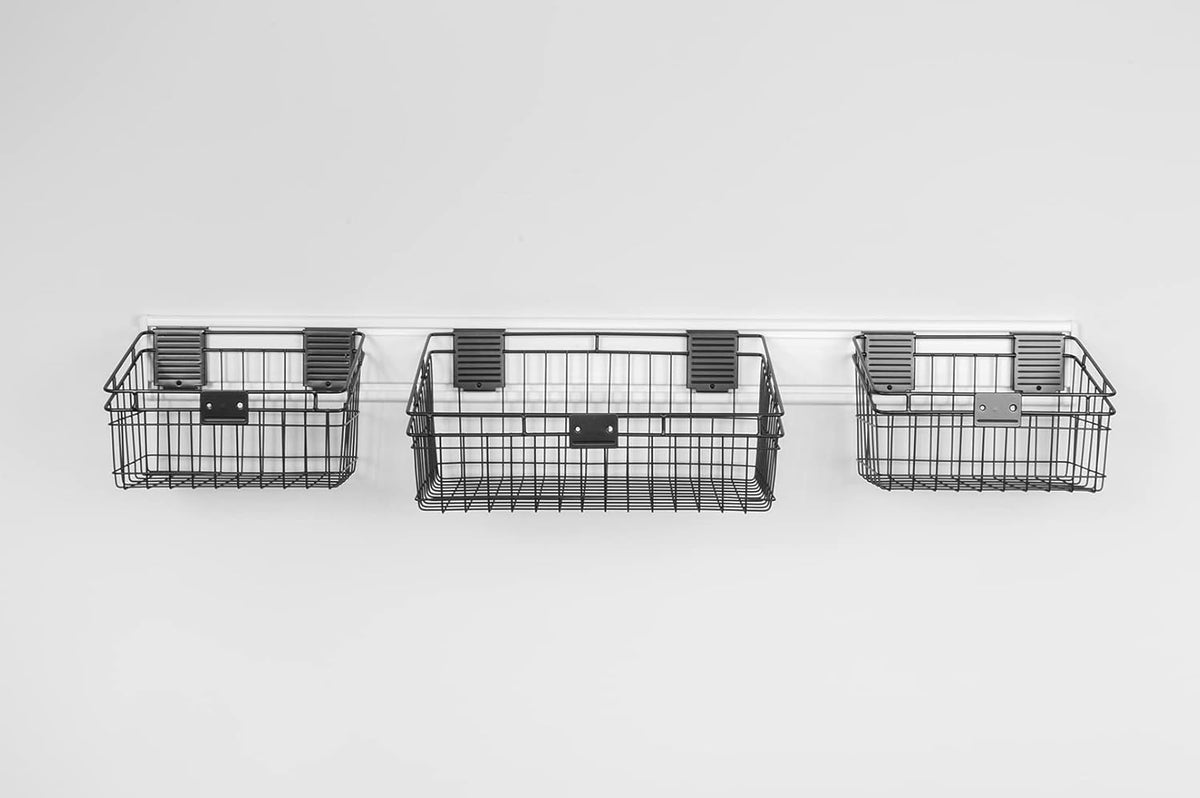 Handi Tool Rail with Basket Kit - 50" Slatwall Strip with HandiWall Baskets