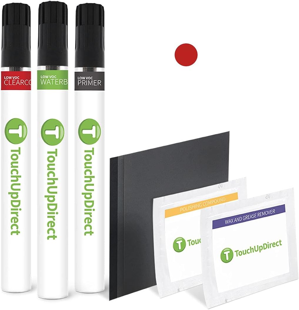 TouchUpDirect 3L5 Radiant Red Compatible with Toyota Exact Match Touch Up Paint Brush - Platinum Kit