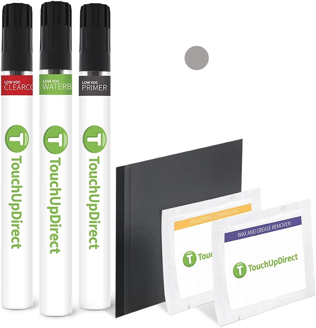 TouchUpDirect 1K0 Silver Knockout Metallic Compatible with Toyota Exact Match Touch Up Paint Brush - Platinum Kit