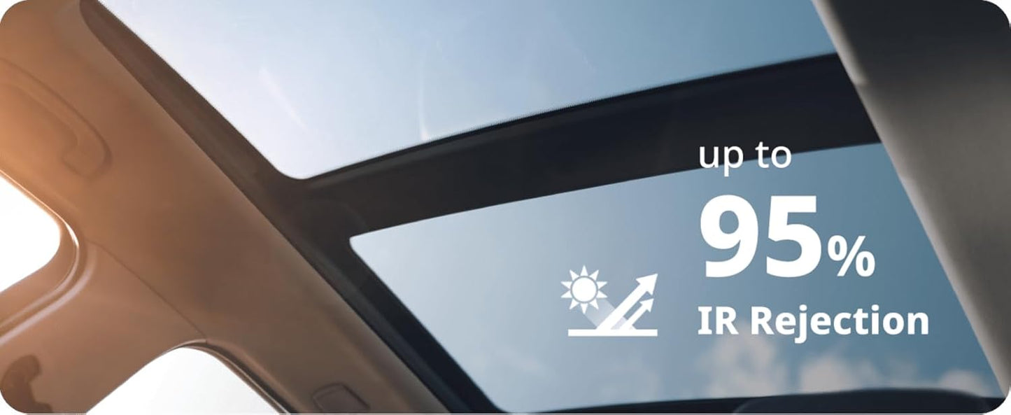 Nano Ceramic Window Tint Film for Cars - 2 Ply Scratch Resistant with Heat Control and UV/IR Rejection (5% VLT, 20inx100ft), OWFCR-10006