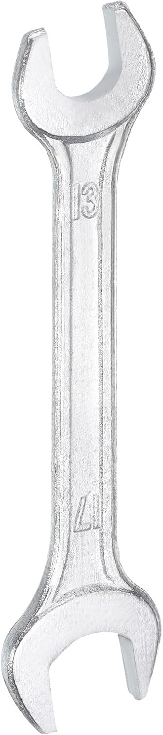 HARFINGTON Double Open End Wrench 13mm x 17mm Metric 15 Degree Offset Angle Small Flat Head Wrench Galvanizing Open Ended Spanner for Automotive Repair Furniture Assembly