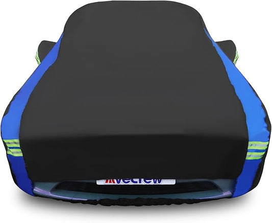 Avecrew Car Cover for Tesla Model Y, Custom Fit Full Exterior Cover with Charging Port and Breathable Ventilation Mesh, Waterproof All Weather Outdoor Rain Snow Sun Protection Cover