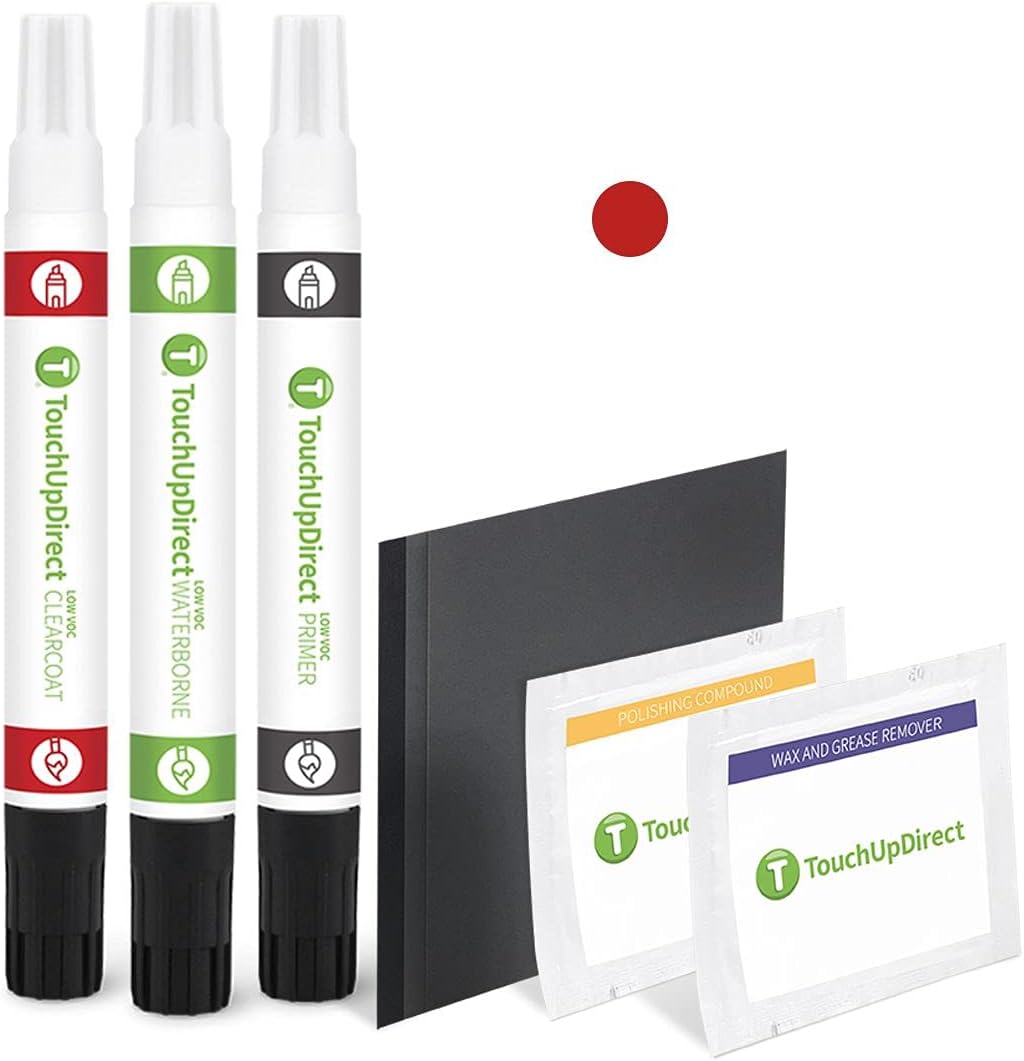 TouchUpDirect 3L5 Radiant Red Compatible with Toyota Exact Match Touch Up Paint Combo - Platinum Kit