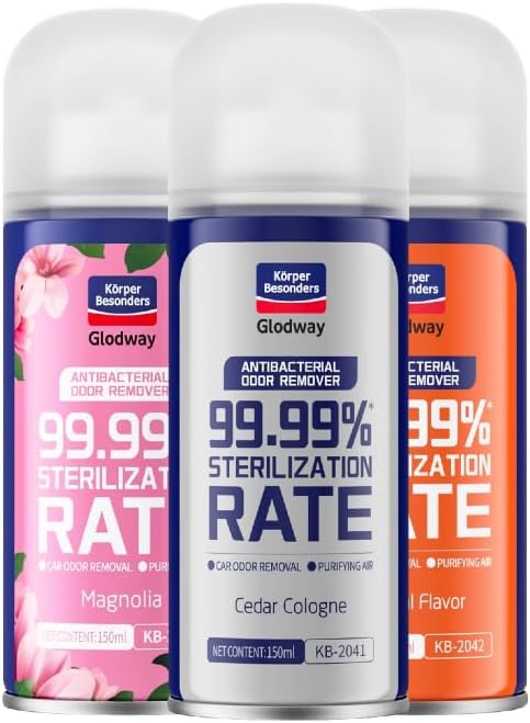 Glodway Whole Car Air Refresher,Odor Eliminator Remover Spray For Car,Scents Freshener With Odour Eliminator Technology,Long-Lasting Scent,6 Ounce(Pack of 3)