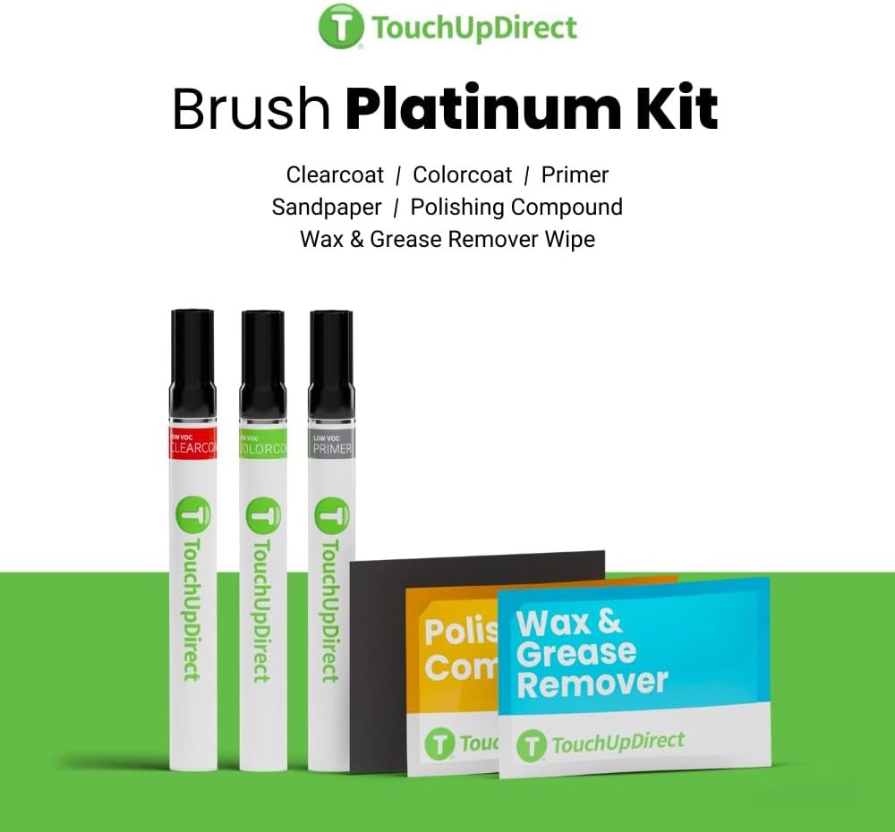 TouchUpDirect 1K9 Coastal Gray Metallic Compatible with Toyota Exact Match Touch Up Paint Brush - Platinum Kit