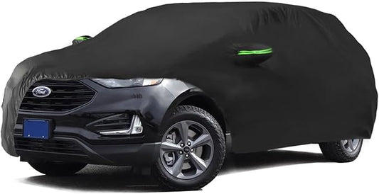 Proadsy 2025 Upgrade Car Cover for 2009-2024 2025 Ford Edge, Waterproof All Weather for Automobiles, Windproof Snowproof Rain Hail Sun UV Protection Full Outdoor Indoor Exterior Car Covers, Black