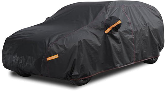 6 Layer Heavy Duty SUV Car Cover Waterproof All Weather Protection with Cotton Liner, Universal Fit Ford Explorer, Toyota Highlander, Honda Pilot, Dodge Durango, BMW X5 X6, Lexus RX350