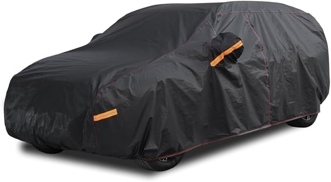 6 Layer Heavy Duty SUV Car Cover Waterproof All Weather Protection with Cotton Liner, Universal Fit Nissan Kicks, Subaru Crosstrek, Jeep Compass Liberty, Kia Soul Sportage