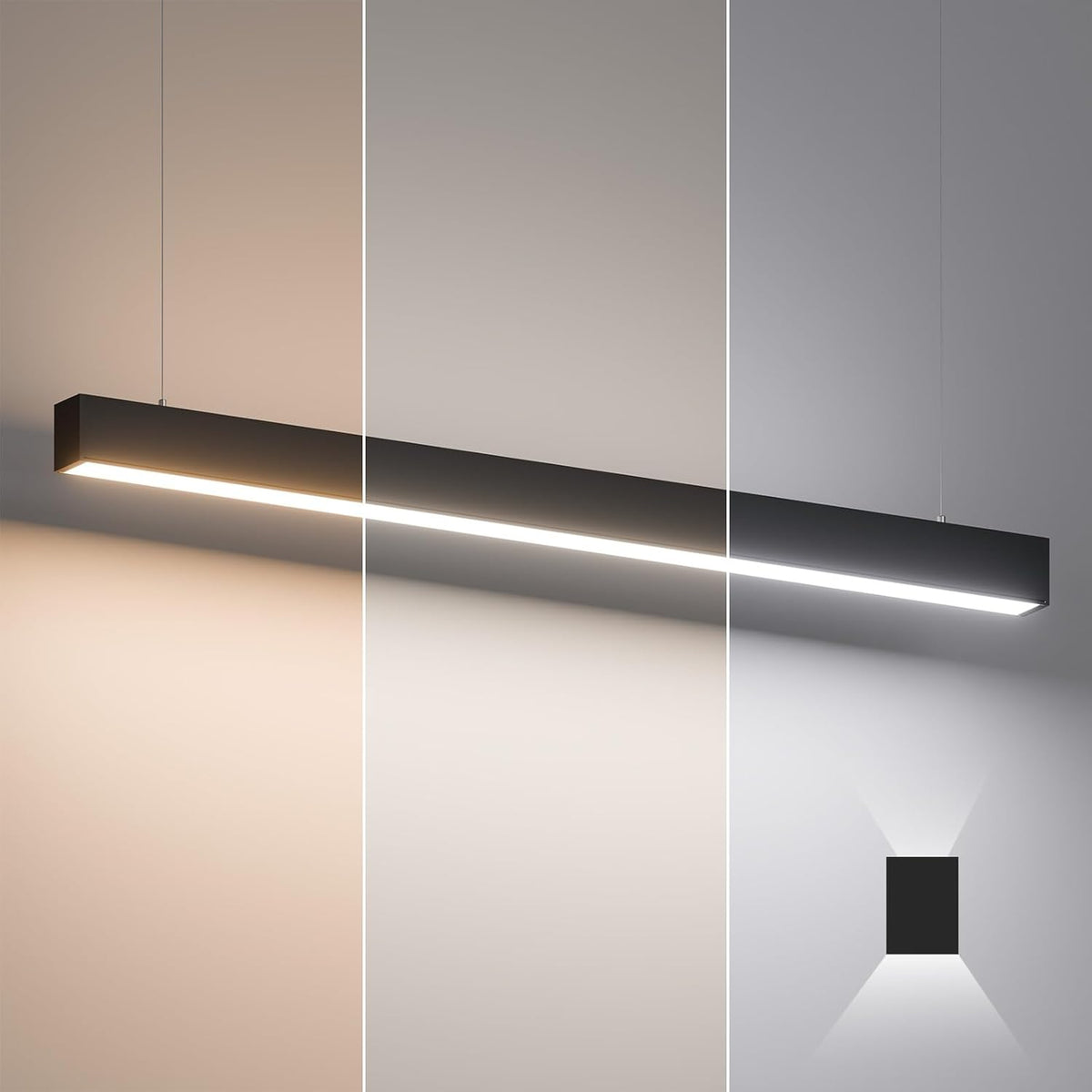 4FT LED Linear Lights 50/45/40/35/30W Up and Down Light, 3000K/4000K/5000K 4 Feet Commercial Linkable Shop Lighting for Office Garage Shop Dining Room bar,0-10V Dimmable 4’ Architectural Fixture,ETL