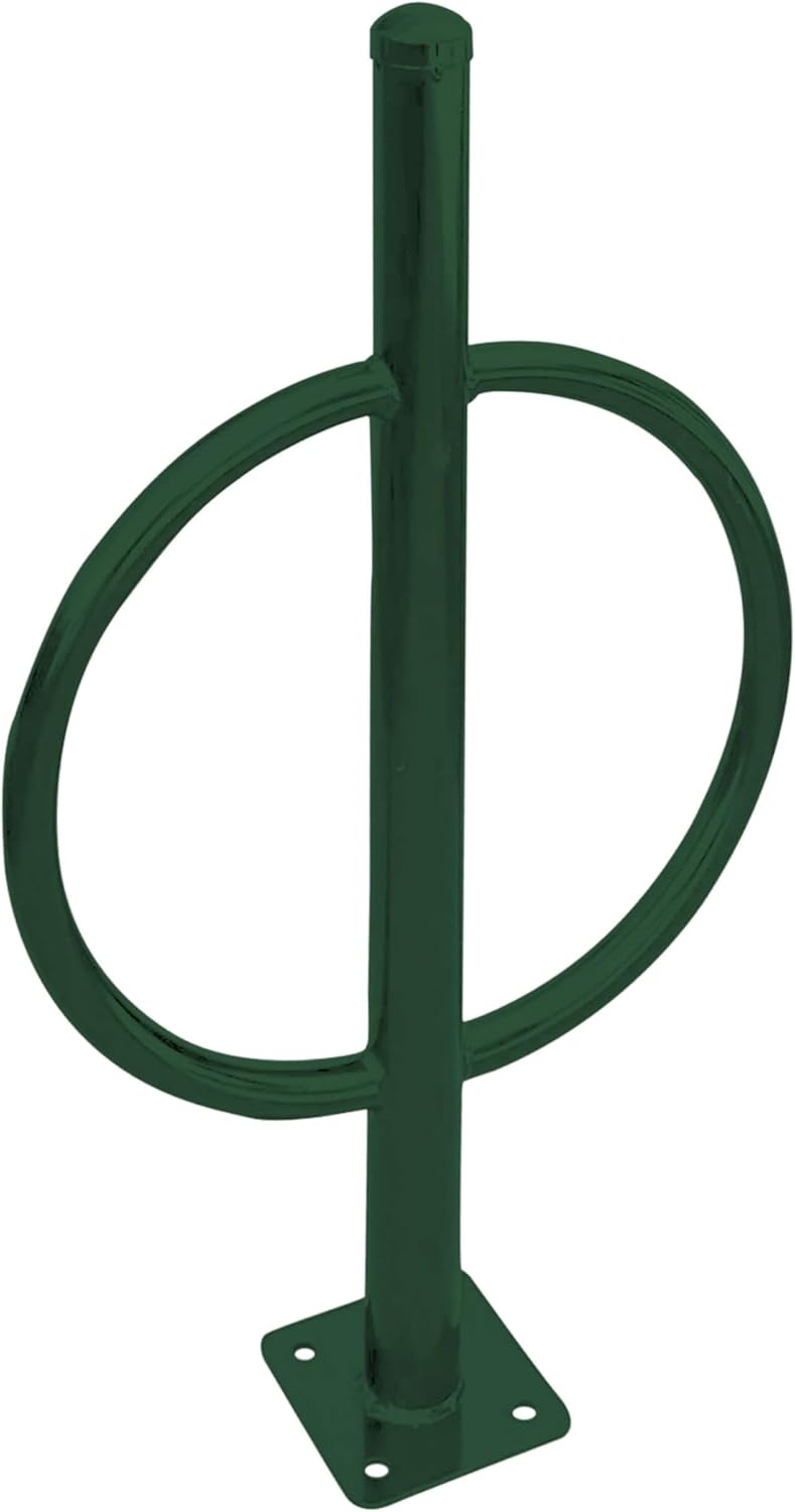 Sandbaggy Post and Ring Bike Rack - Commercial Bike Racks - Galvanized Steel - Anti-Theft Design - In Ground, Apartments, Sidewalks, Industrial (Green, 10)