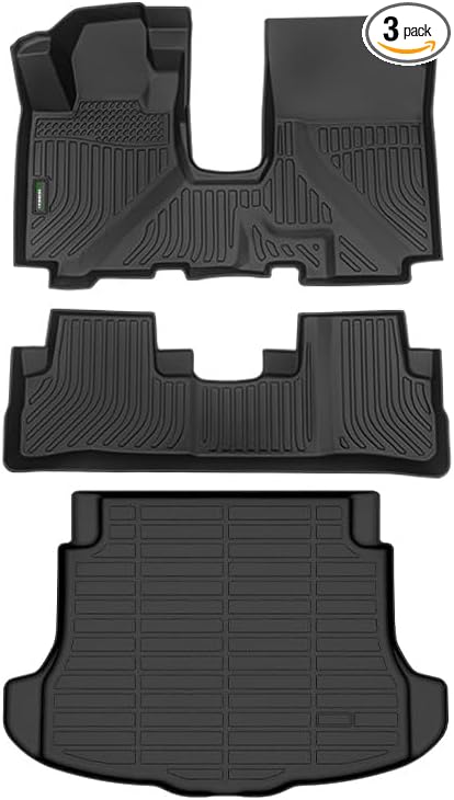 ANBINGO® Floor Mats & Cargo Liner for 2007 2008 2009 2010 2011 CR-V, Waterproof Car Mats All Weather Guard TPE Floor Liners Front & Rear Row & Trunk Mats, CRV Full Set - Black