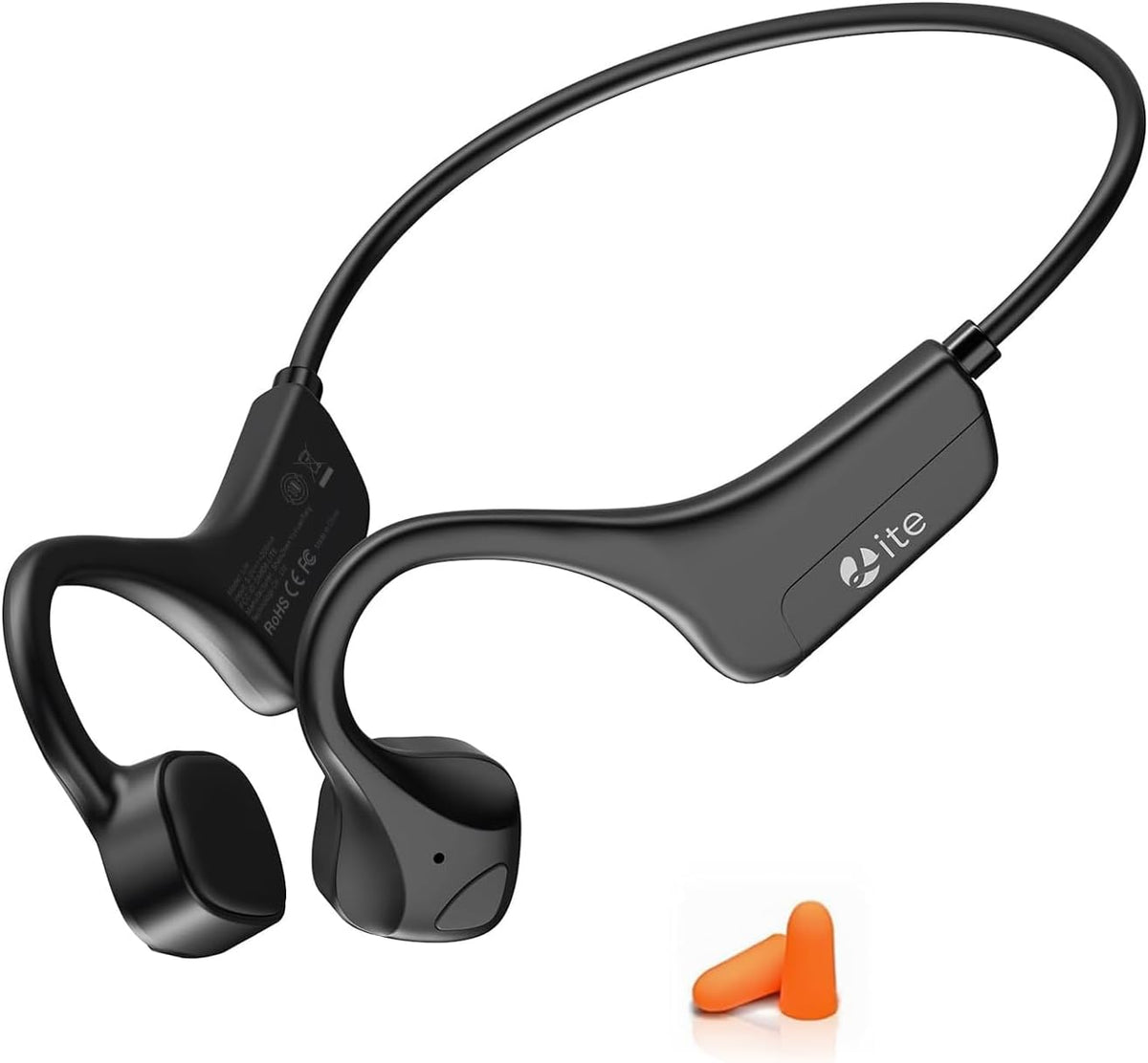 Bone Conduction Headphones Open-Ear Bluetooth 5.0, IP65 Waterproof Wireless Sport Headset with 8H Playtime, Secure Fit for Running/Cycling/Gym, HD Audio w/Mic (2025 Upgraded)