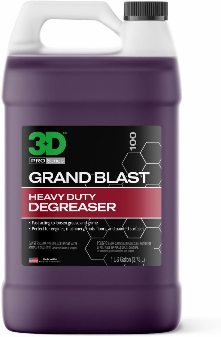3D Grand Blast Engine Degreaser – Heavy Duty Biodegradable Cleaner for Engines, Wheels, Exhausts & More – Fast-Acting, Non-Staining – Made in USA – 1 Gallon