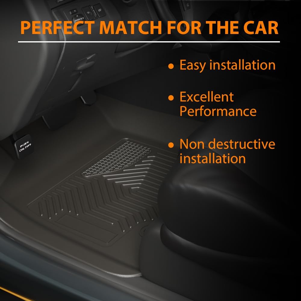 G-PLUS Floor Mats for Toyota 4Runner 2013-2024 & Fit Lexus GX460 2014-2023(Only for 5 Seats),All Weather TPE Custom Fit Floor Liner 1st & 2nd Row Heavy Duty Car Mats