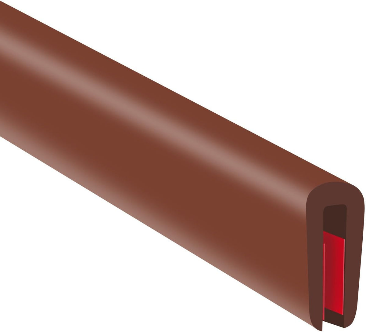 Rubber Edge Trim, Flexible Edge Trim for Sharp Edge, 1/16" U Channel Edge Protector, Self Adhesive Edge Guards for Car Doors and Sheet Metal Parts, 20Ft, Brown Color