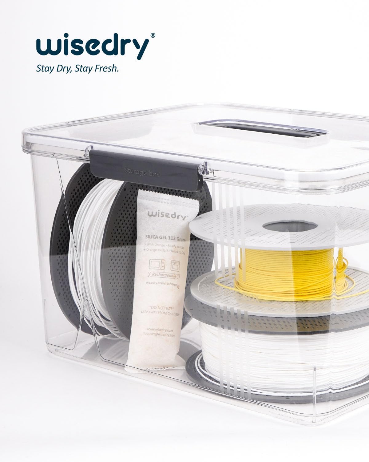 wisedry 112 Gram [4 Packs] Silica Gel Desiccant Packs for Larger Container Desiccant Bags with Orange Indicating Beads for 3D Printer Filament Gun Safe Camera Electronics Equipment Food Grade