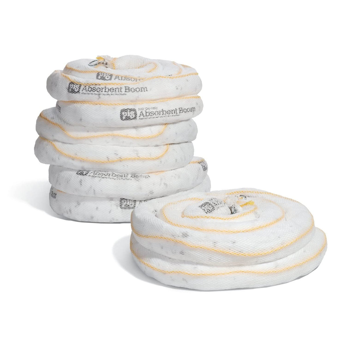 PIG Oil Boom - Oil-Only Absorbent Boom - 4 Pack - 3" x 20' Boom - Absorbs up to 4 gallons per Boom - BOM407