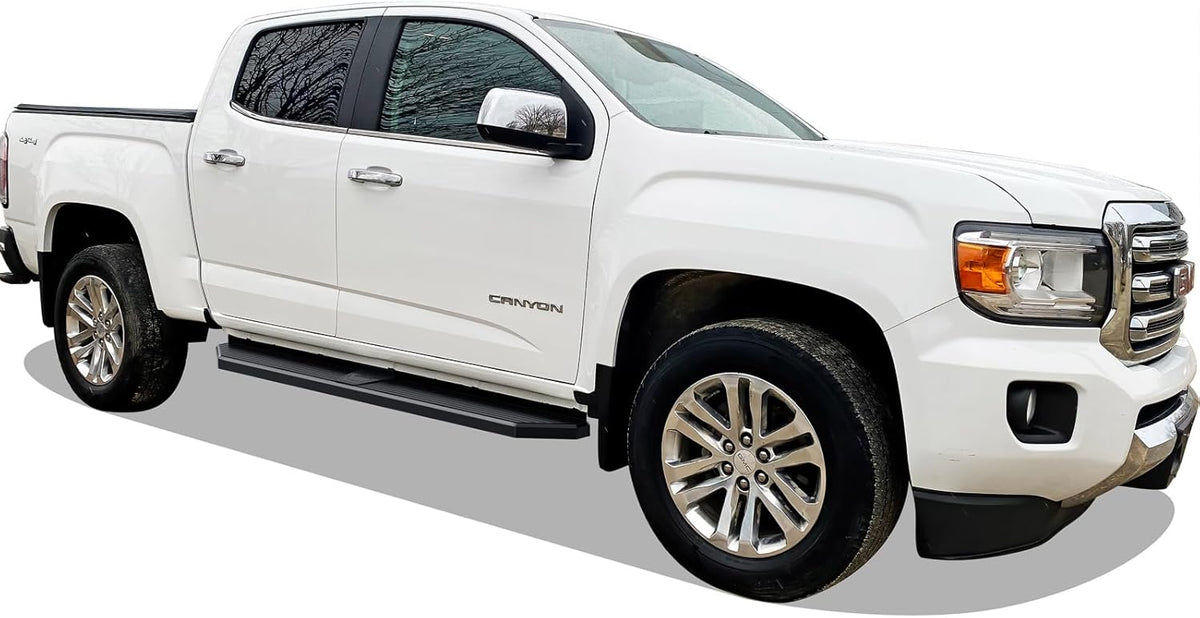 APS Black Stainless Steel Running Boards Style Compatible with Chevy Colorado GMC Canyon 2015-2025 Crew Cab (Side Steps Side Bars) 6in Wide