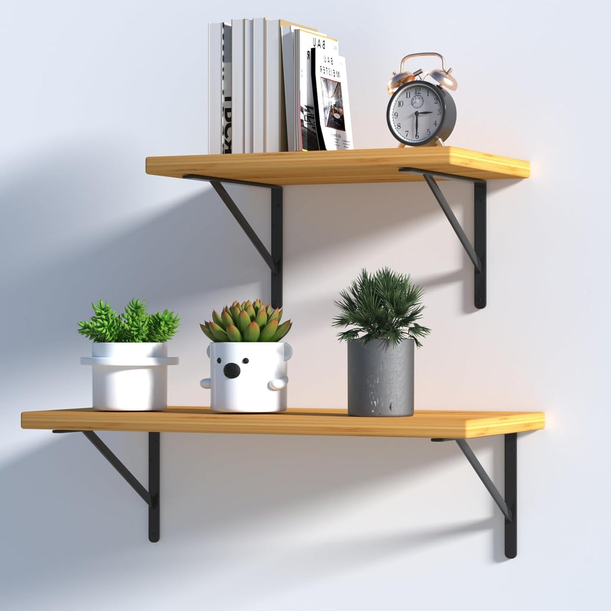 4 Pack L18 x H 12" Black Heavy Duty Shelf Brackets with Screws Metal Shelf Brackets Shelf Support Angle Brackets for Shelves L Brackets Heavy Duty Floating Shelf