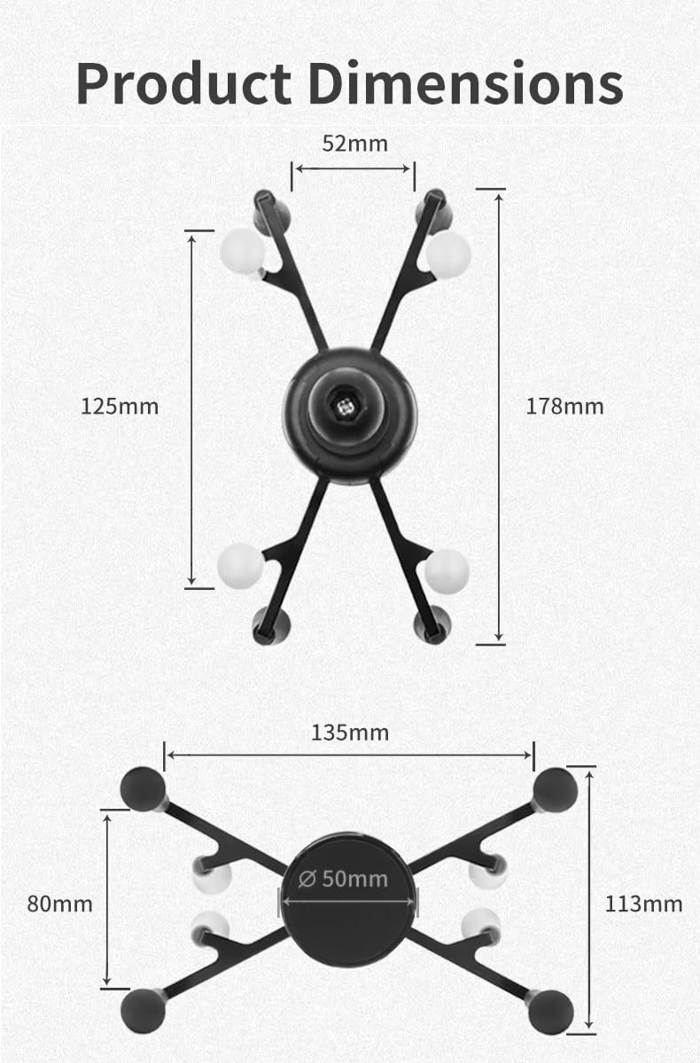Strg Tablet Mount with Drill Round Base Mount for All 6" iPad/Samsung Tablets, Spring-Loaded Tablet Holder Great for Cars, Commercial Vehicles, Trucks, and Wall Mounting etc