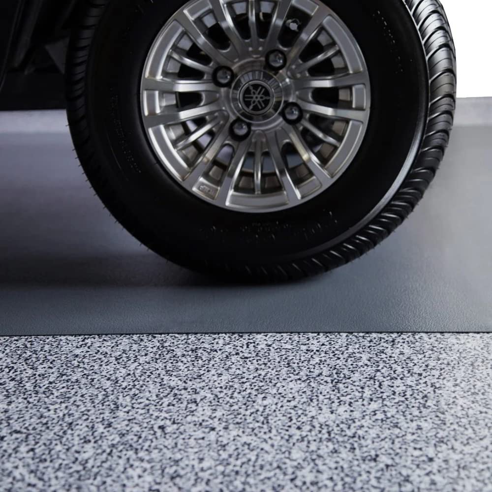 G-Floor Ceramic Texture Vinyl Garage Flooring Mat (8'6" x 22', Slate Grey) - Solid Polyvinyl Construction for Superior Garage Floor Protection