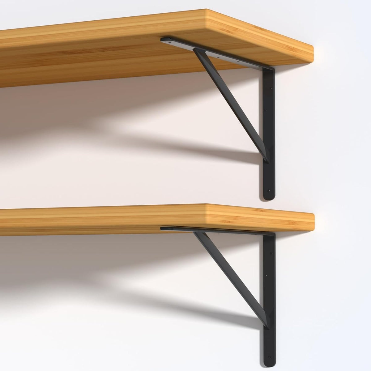 6 Pack L18 x H 12" Black Heavy Duty Shelf Brackets with Screws Metal Shelf Brackets Shelf Support Angle Brackets for Shelves L Brackets Heavy Duty Floating Shelf