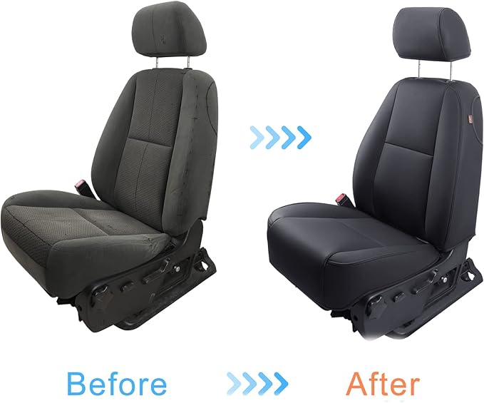 LUCKYMAN CLUB Custom Fit Seat Covers for 2007-2013 Chevy Silverado Sierra 1500 Crew Cab, 2007-2014 Silverado Sierra 2500 3500 Crew Cab (Black)