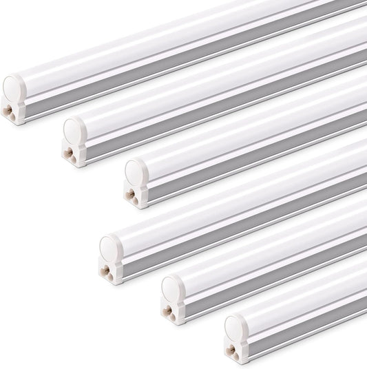 Barrina T5 4FT LED Shop Light, 2200lm,5000K Daylight White, 20W Utility Light Fixture, Ceiling and Under Cabinet Lights for Workshop Garage, Corded Electric with ON/Off Switch, 6 Pack