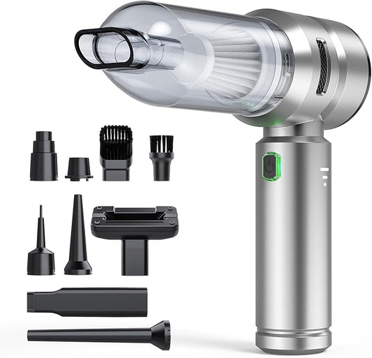 Car Vacuum,3 Suction Modes,Portable Mini Cordless Cleaner with 21000pa Suction Power,Type-C Charge,Handheld Vacuum for Home,Car, Office Desk, Keyboards(Mysterious Silver)