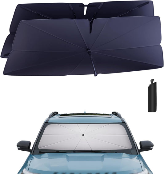 Windshield Sun Shade Umbrella: for Ford-Explorer-2020-2024 - Front Custom Car Window Shades for Explorer ST,SUV,XLT,Limited,Platinum,Sport - Double Thickened Foldable Sunshades Block UV Keep Cool