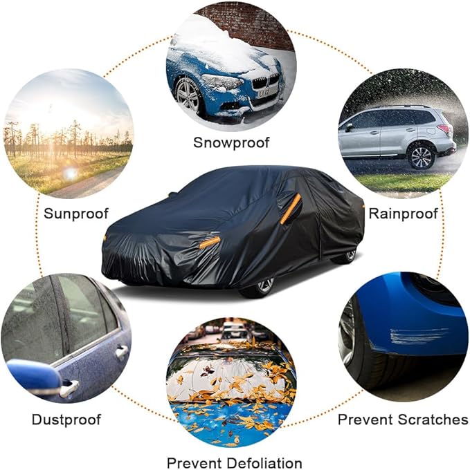 Kayme 7 Layers Car Cover Custom Fit for Mercedes Benz CLK 200 280 320 350 430 500 (1997-2025) Waterproof All Weather for Automobiles, Outdoor Full Cover Rain Sun UV Protection.