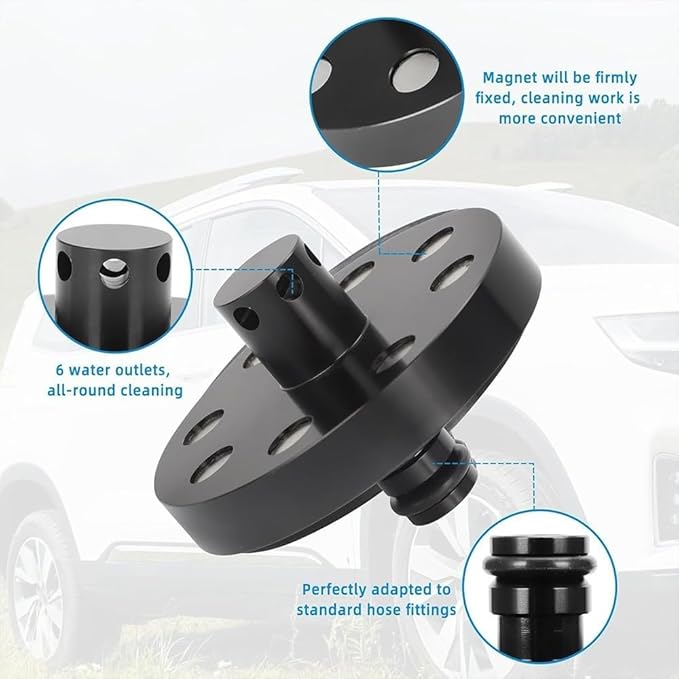 O-Ring Chassis Cleaner Flusher Kit,360° Spinning Nozzle, Undercarriage Cleaner with Quick Coupling, Efficient Wheel Arches/Undercarriage Cleaner Powerful Cleaning in Hidden Areas for All Car (2pc)