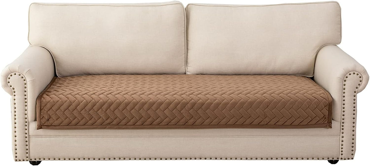 Eismodra Couch Cover,Sectional Couch Covers,Sofa Covers for 3 Cushion Couch,Anti-Slip Sofa Slipcovers for Dogs Cats Kids Loveseat Recliner L Shaped Armrest Backrest,Brown 36''x94''(Only 1 Piece)
