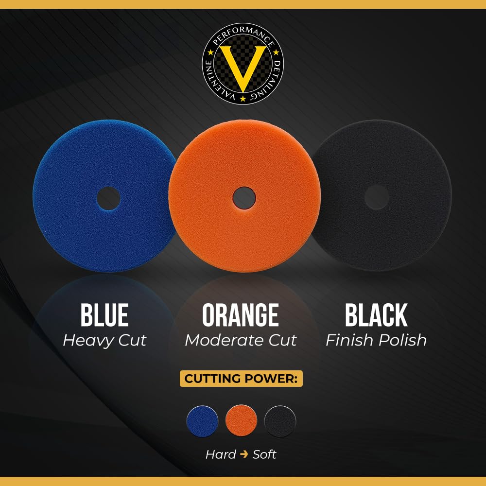VPD SDO Orange Foam Polishing Pad - Premium Compounding & Polishing Pad for Fine Scratches & Light Swirls, Medium Cut Compound or Polish,Car Buffer Pad w/Tapered Edge, Made in USA, 5.5"