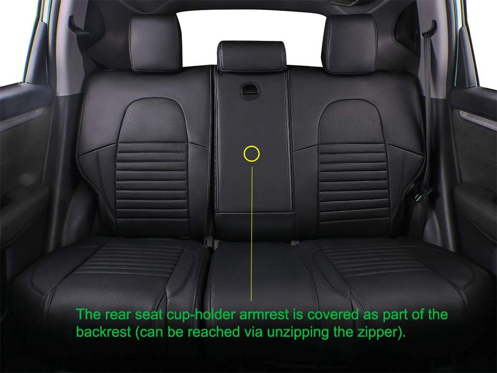 EKR Accord Car Seat Covers for Honda Accord 2023 2024 2025 LX(Rear Row W/Solid Backrest) Leather Car Seat Covers,Waterproof Car Seat Protectors,Trucks Seat Covers Full Set(Black)