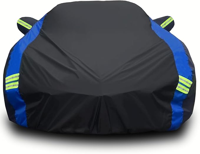 Avecrew for Chevrolet Corvette C8 Car Cover Waterproof All Weather for Automobiles, Outdoor Full Exterior Covers Fit 2020-2024 Corvette C8 with Windproof Strap and Driver Door Zipper