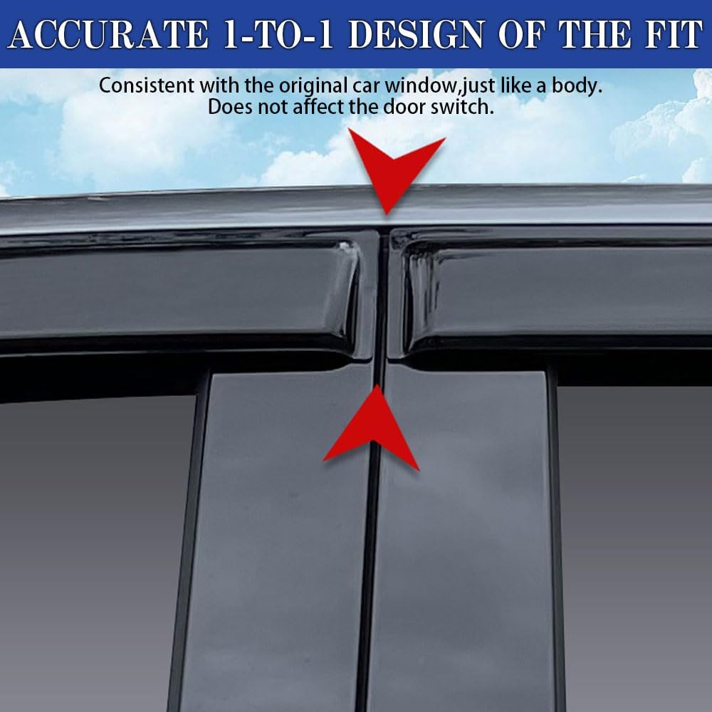 Rain Guards for 4Runner 2010-2022, Tape-on Side Window Deflectors for 4Runner, Window Visors for Toyota Cars, for Toyota Car Accessories, 4 pcs